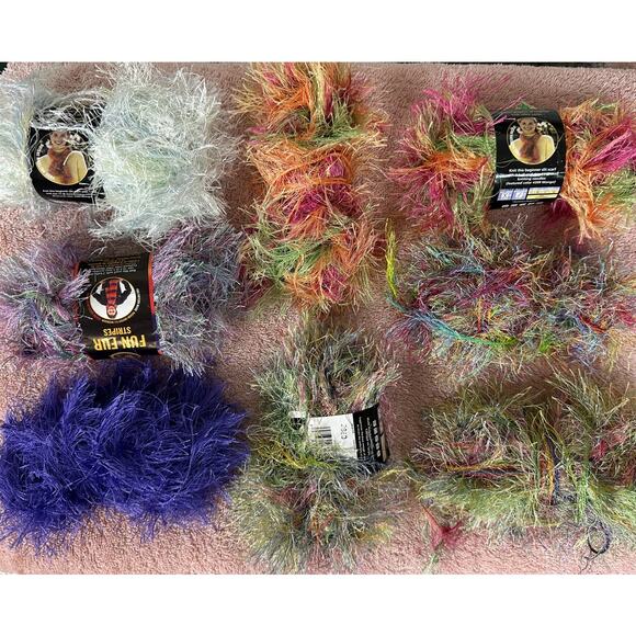 Lot of Mixed Fun Fur Yarn Skeins - Picture 2 of 8